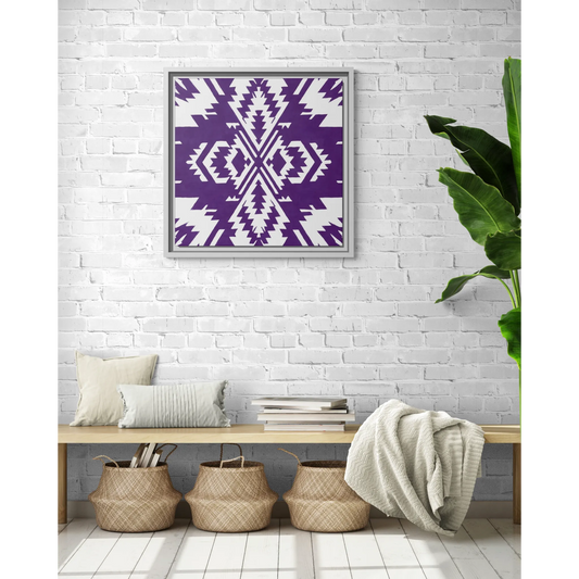 Square Wall Art, Purple Southwestern Matte Canvas Framed Southwestern  Boho Home Decor, Multi-Color, Gift for Home, Housewarming