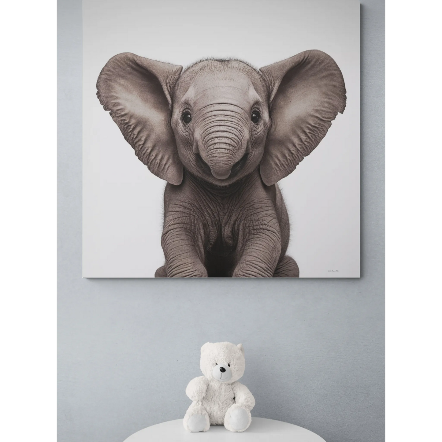 Canvas Print, Adorable Baby Elephant, Fine Art Photography Image, 1 25", Animal Lover Decor, Children's Room Wall Art, Nursery