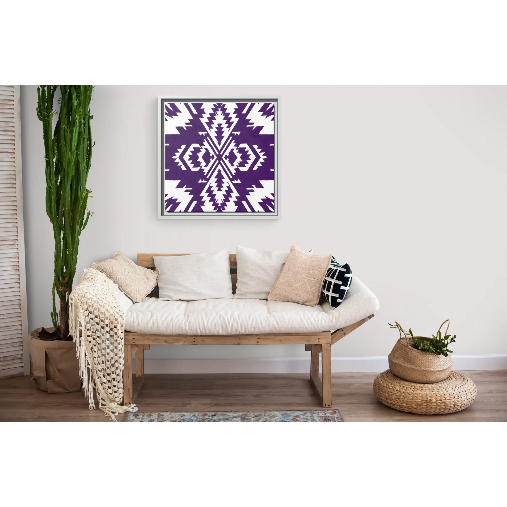 Square Wall Art, Purple Southwestern Matte Canvas Framed Southwestern  Boho Home Decor, Multi-Color, Gift for Home, Housewarming - LOLA VEGAS ART