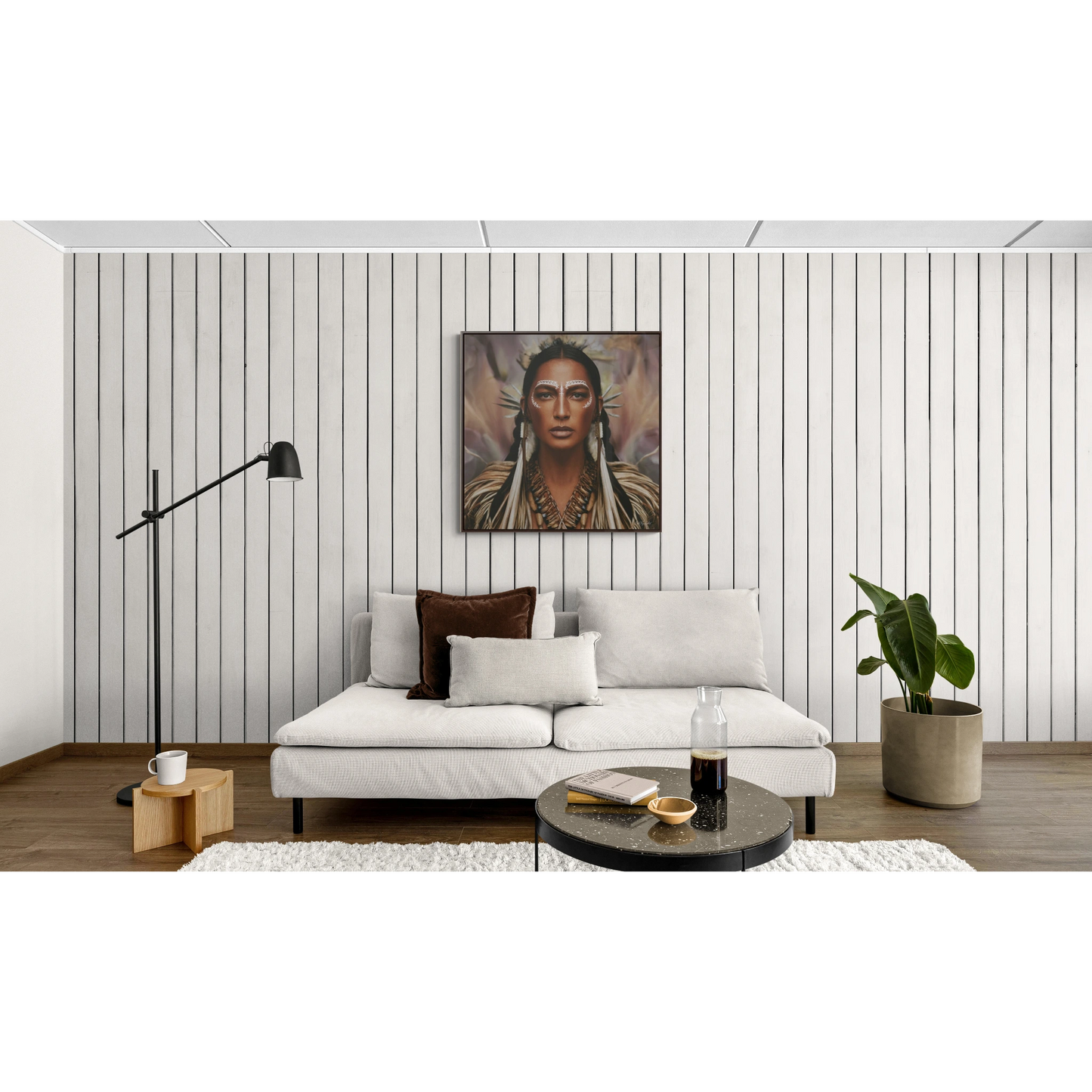 Woman Square Framed Canvas Wall Art, Gallery Canvas Wraps, Fine Art Photography Print, Home Decor, Wall Hanging, Boho Chic,