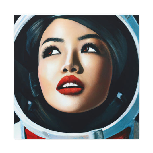 female astronaut, space art, space art print, astronaut in space, wall art, wall art canvas, wall art dcor, wall art women, astronaut gift - LOLA VEGAS ART