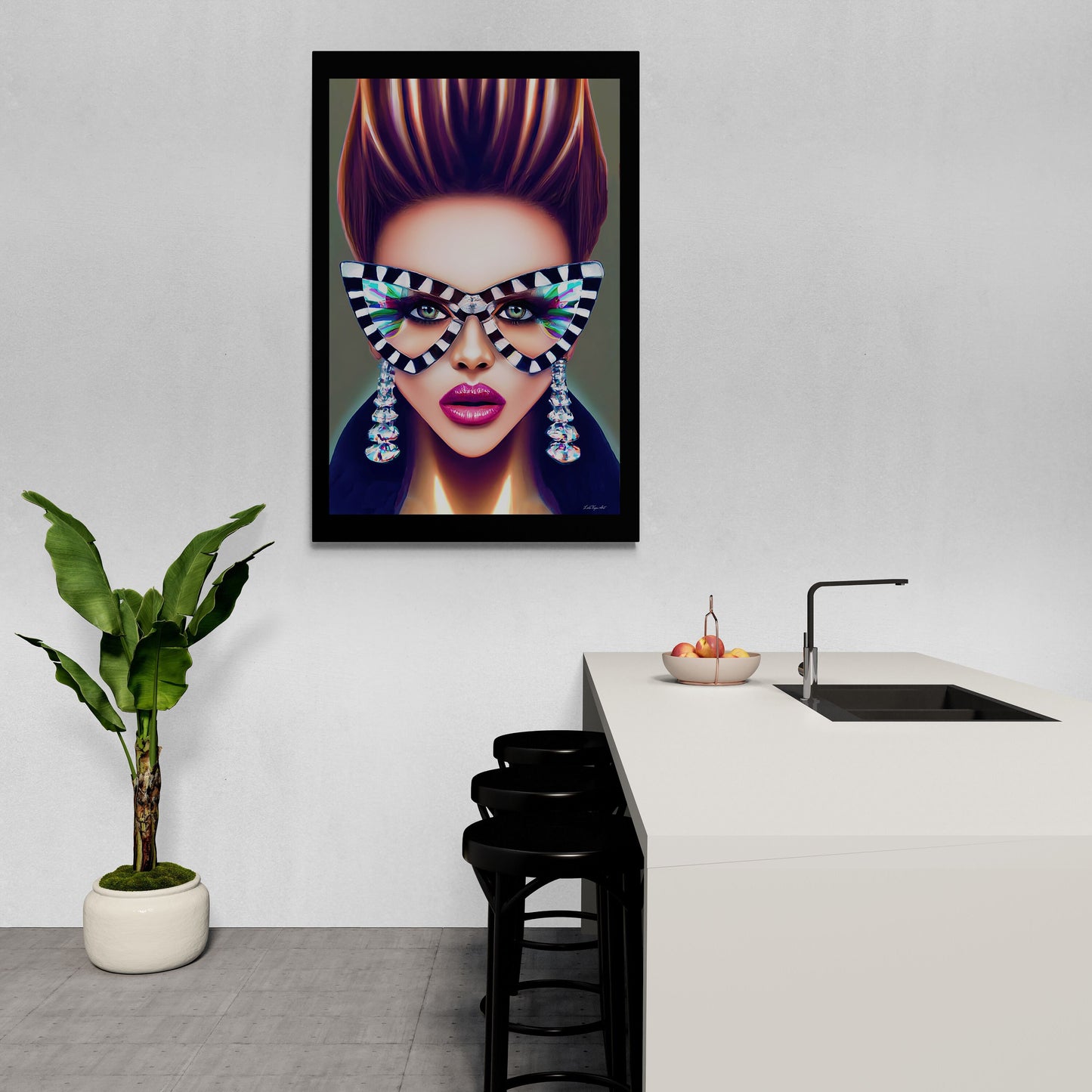 wall art, wall art canvas, wall art dcor, glasses, wall art woman, women, wall art quirky, wall art girl