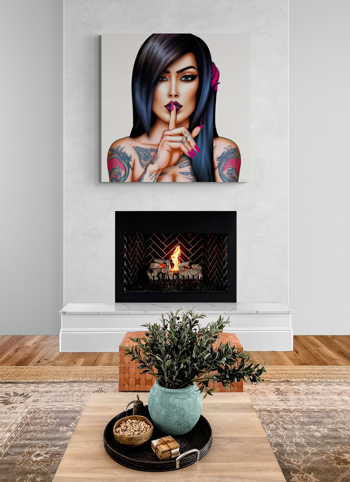 tattooed woman, tattoo, wall art, wall art canvas, wall art dcor, wall art woman, goddess, powerful woman, wall decor