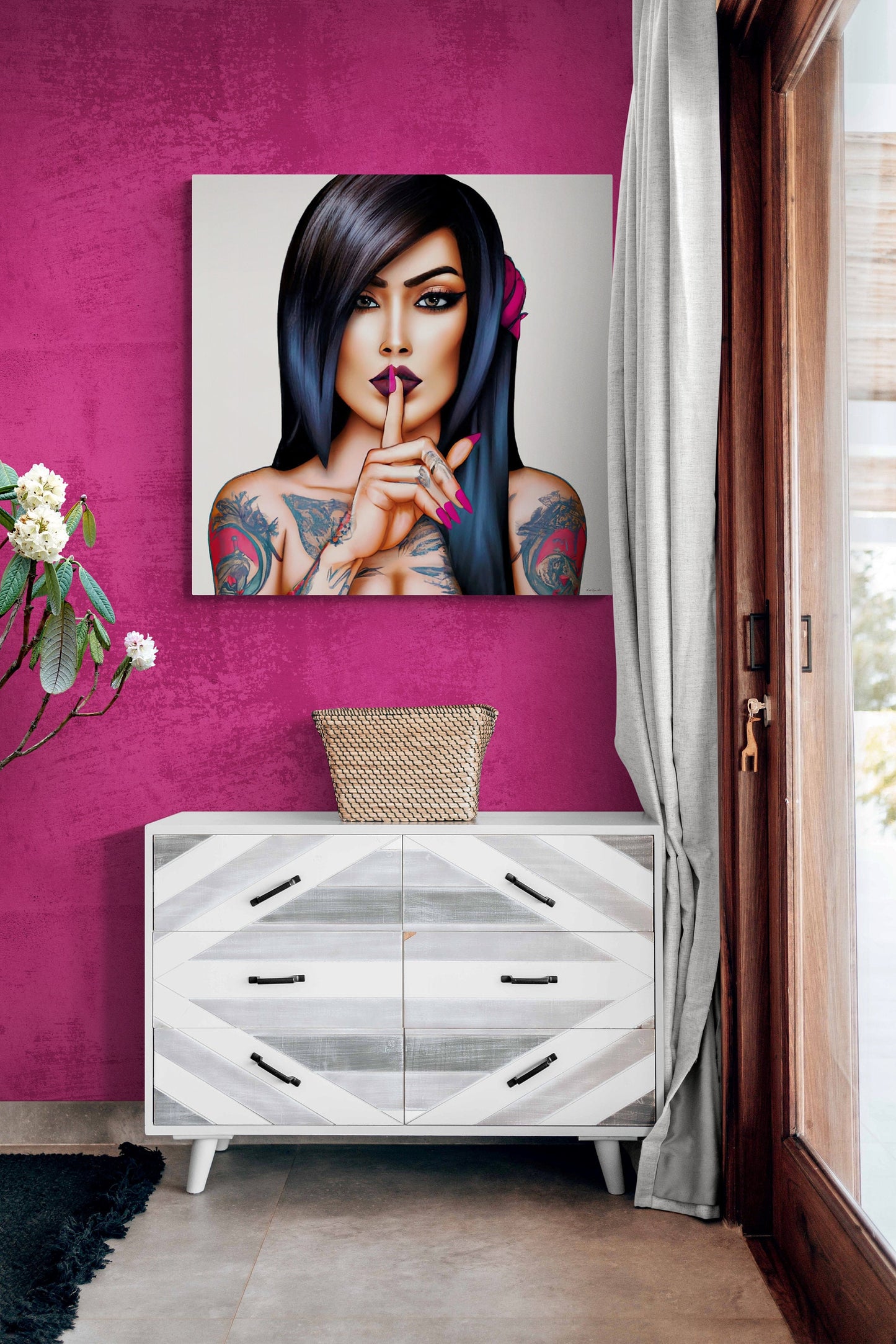 tattooed woman, tattoo, wall art, wall art canvas, wall art dcor, wall art woman, goddess, powerful woman, wall decor