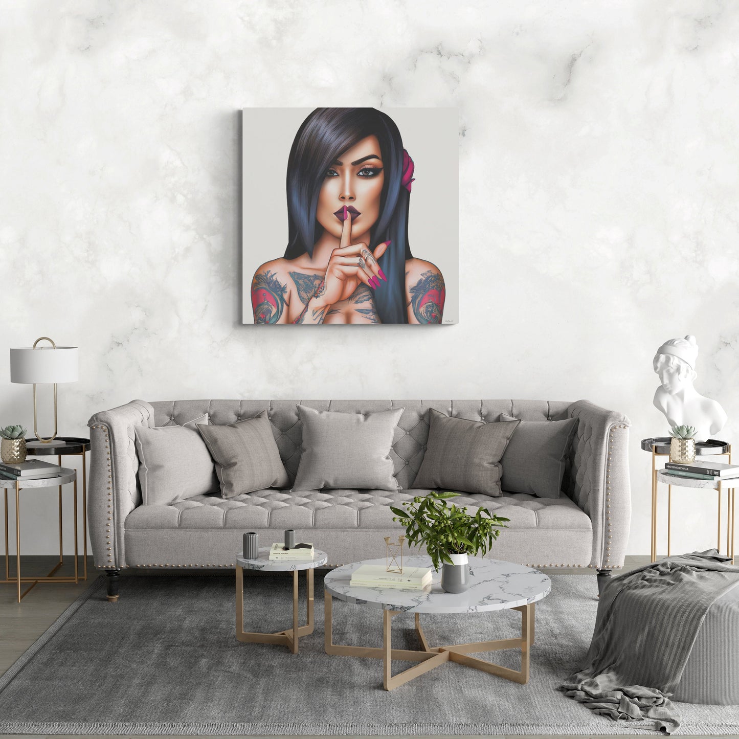 tattooed woman, tattoo, wall art, wall art canvas, wall art dcor, wall art woman, goddess, powerful woman, wall decor - LOLA VEGAS ART