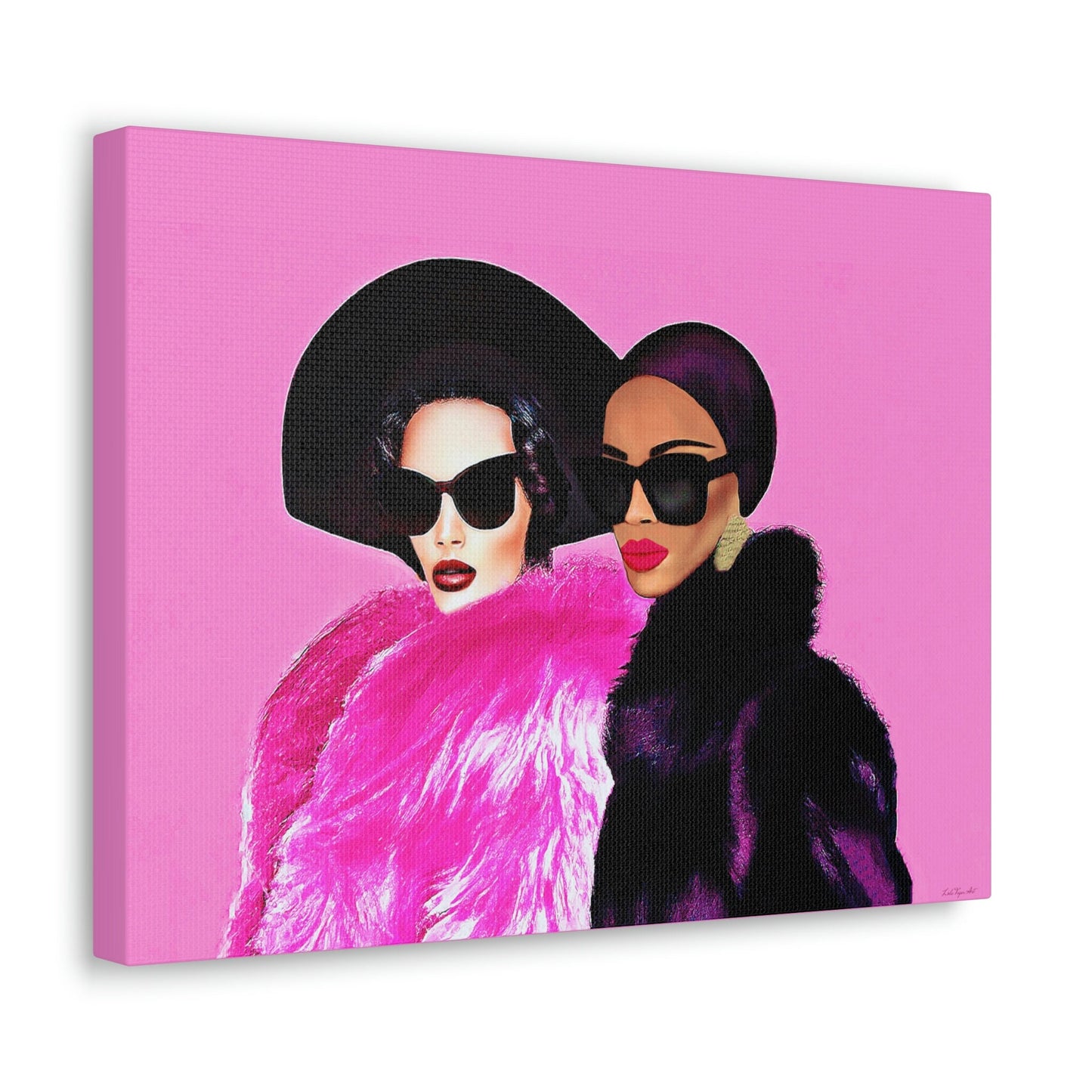 fur coat, sunglasses, black woman art, wall art, wall art canvas, wall art dcor, woman dcor, girl power