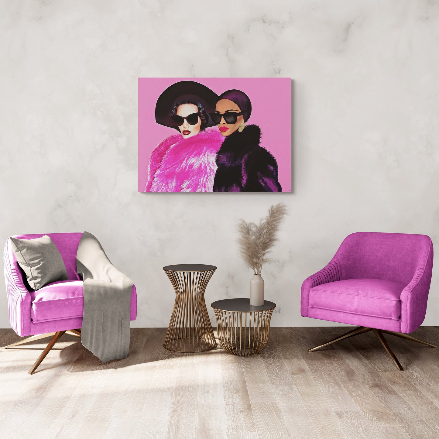 fur coat, sunglasses, black woman art, wall art, wall art canvas, wall art dcor, woman dcor, girl power