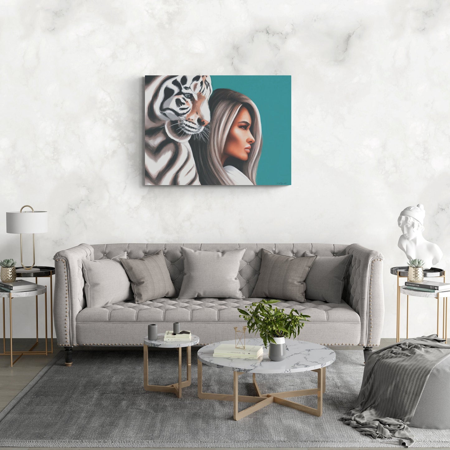 white tiger, wall art animals, tiger print, animal print, wall art woman, wall art, wall art canvas, wall art dcor,