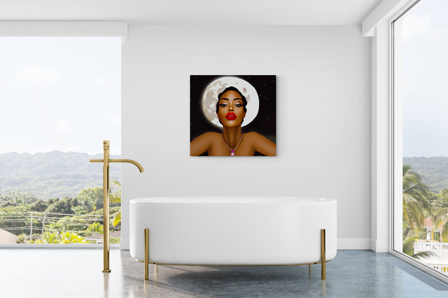 wall art, wall art canvas, wall art dcor, wall art large, wall art prints, african american wall art, wall art woman, wall art the moon