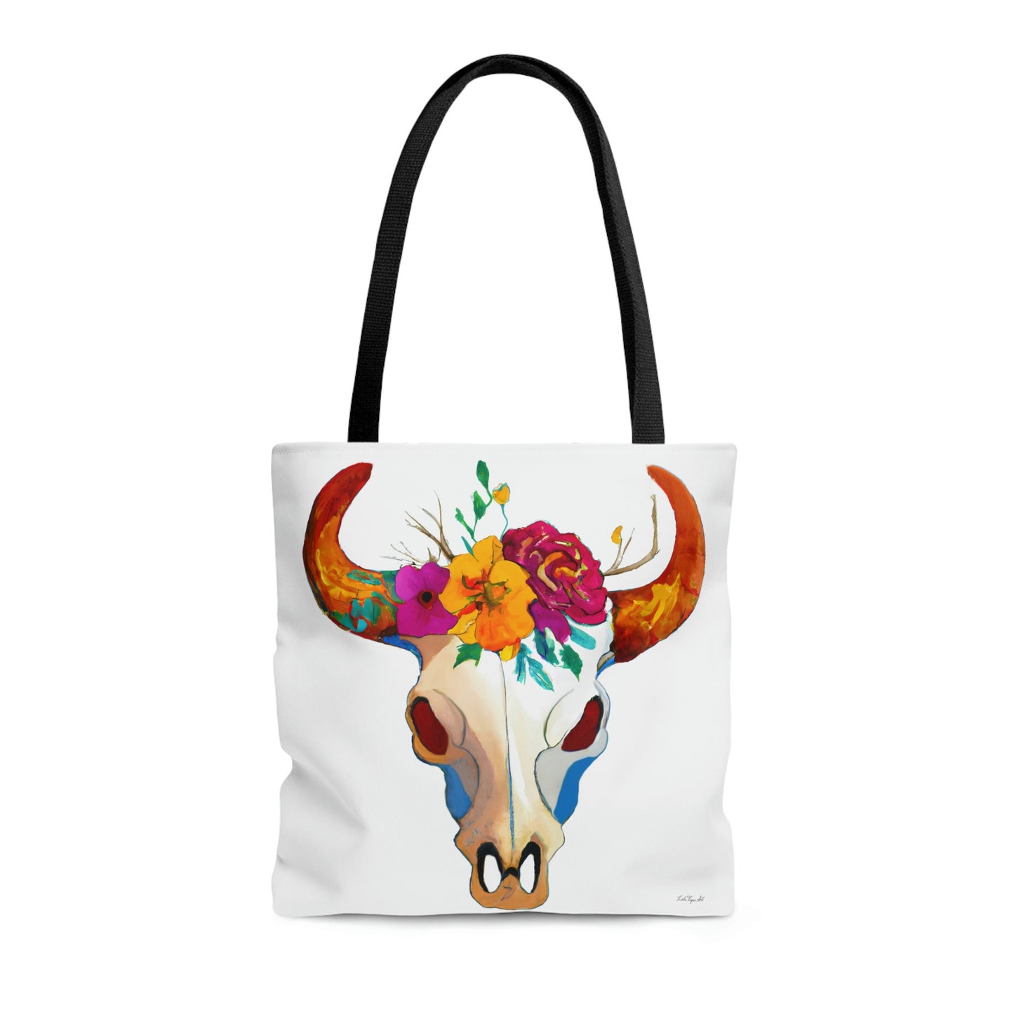 cow skull, bag, canvas bag, tote bag, gifts for women, canvas shopper, oversized canvas bag, reusable bag, shopping bag, tote bag for women - LOLA VEGAS ART