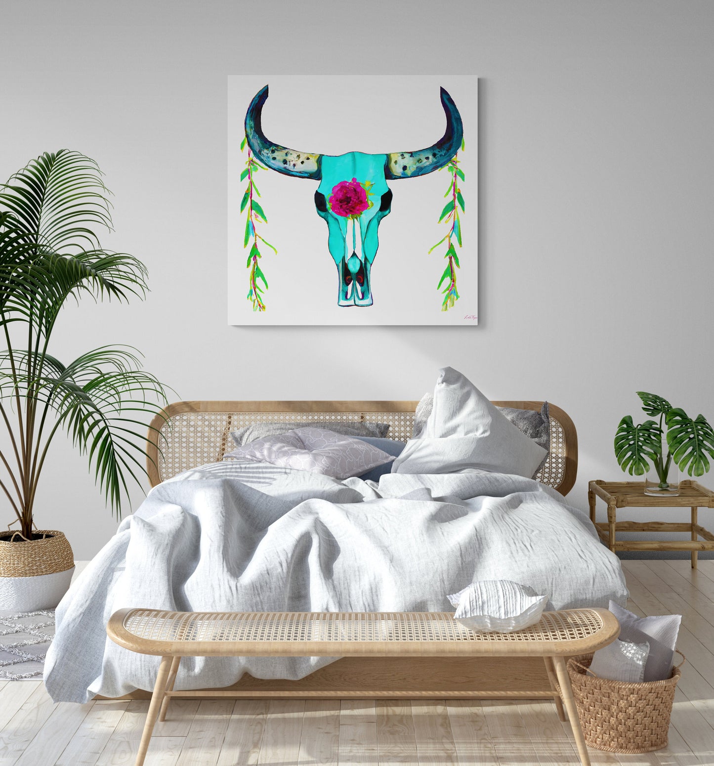 boho art prints, cow skull, wall art, wall art canvas, wall art dcor, boho wall art,  boho style decor, southwestern wall art