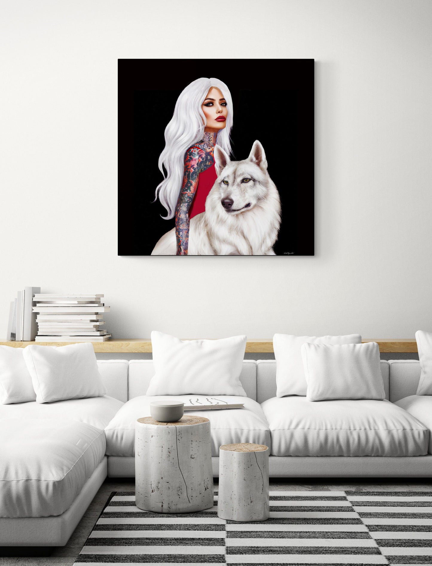 wolf, goddess, wall art, wall art canvas, wall art dcor, wolves, wall art woman, wall art animals, pagan, women decor, wall art bedroom