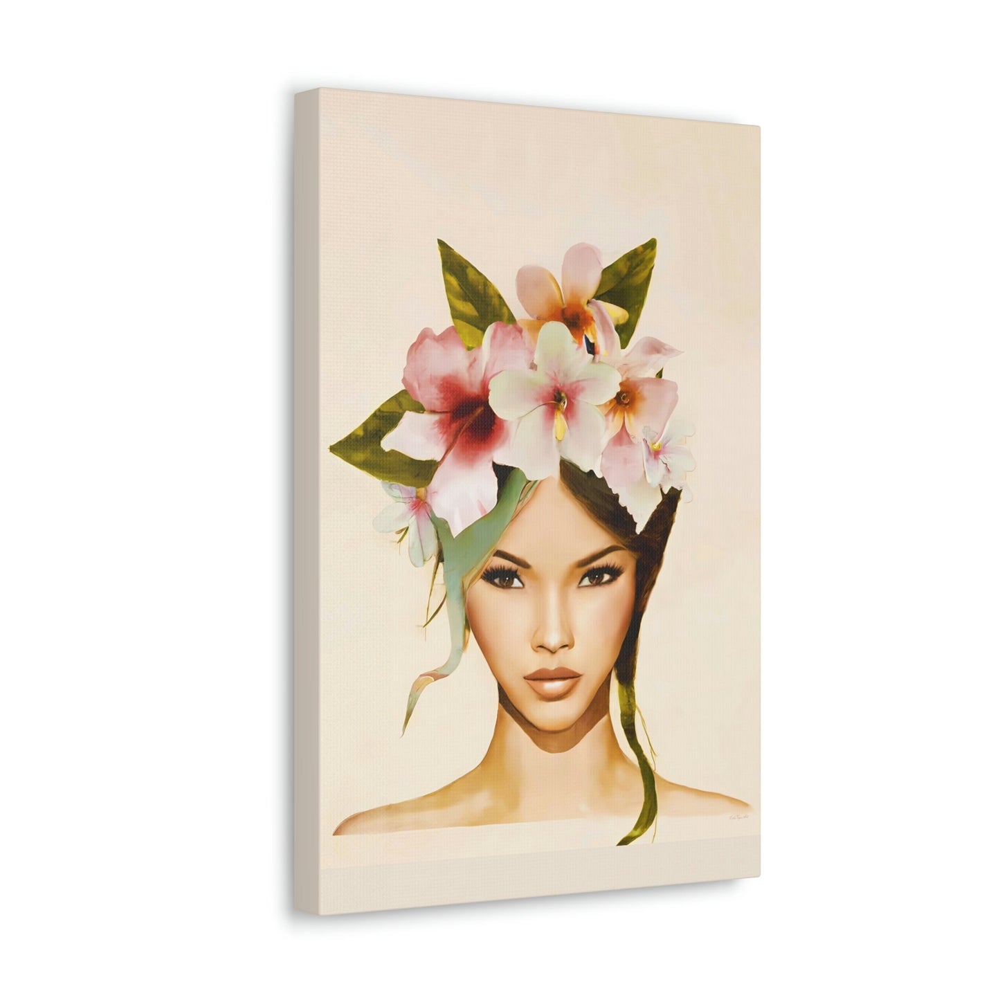 flowers, asian woman, wall art, wall art canvas, wall art dcor, room wall dcor, unique art, wall art woman