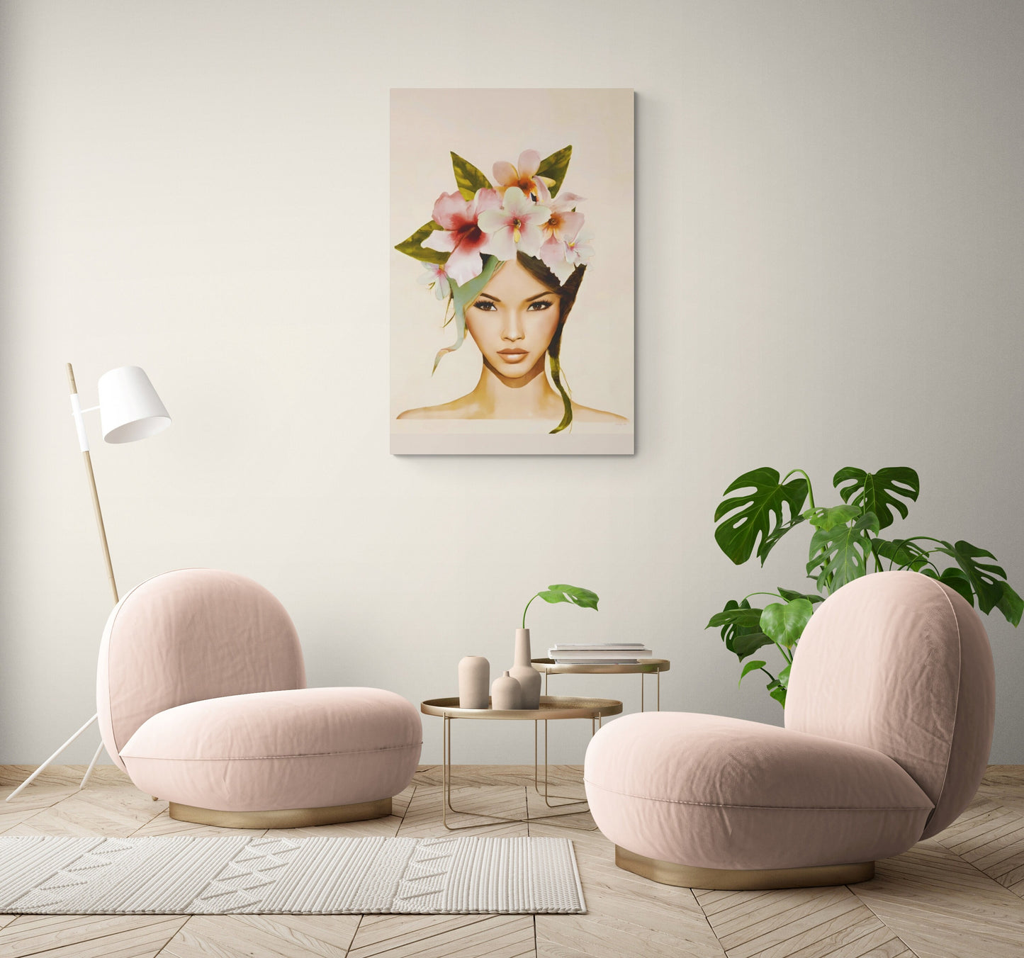 flowers, asian woman, wall art, wall art canvas, wall art dcor, room wall dcor, unique art, wall art woman