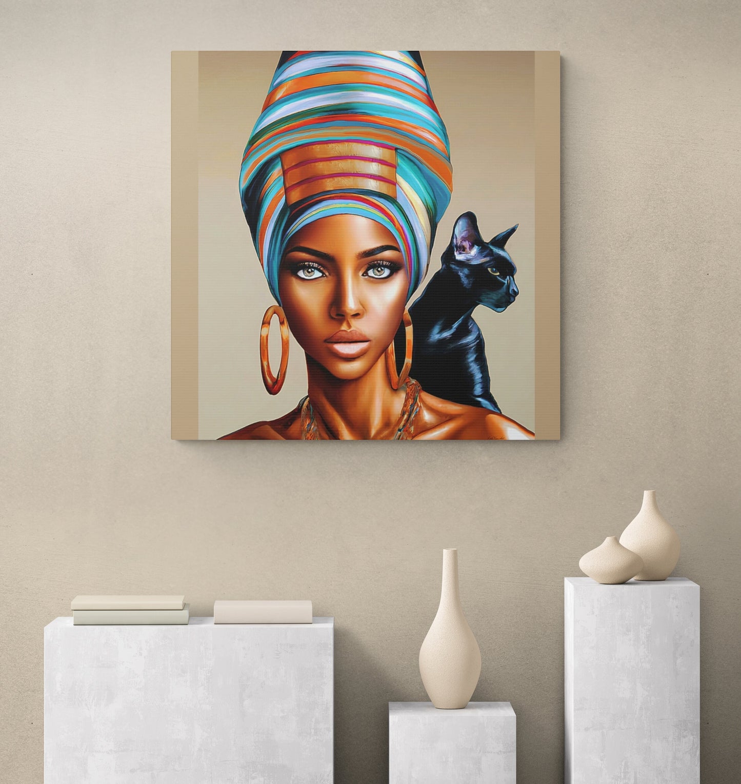 black girl magic,black woman art,  black cat art, cat art print, black cats, cat prints, wall art, wall art canvas, wall art dcor, wall ar