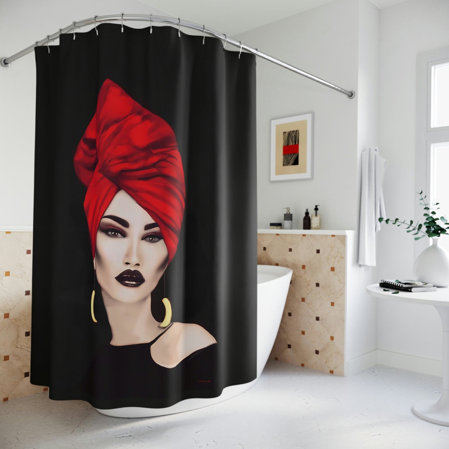 mystical woman, shower curtain, home accessories, bathroom dcor, bathroom, home dcor, housewarming gift, shower room decor