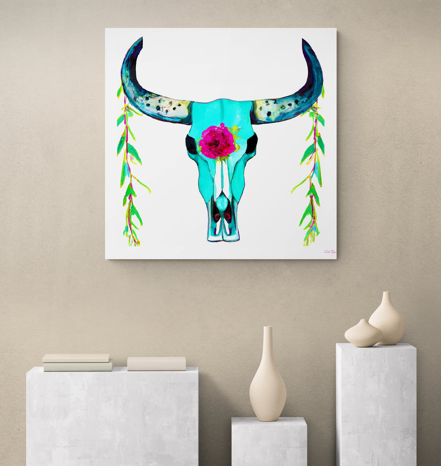 boho art prints, cow skull, wall art, wall art canvas, wall art dcor, boho wall art,  boho style decor, southwestern wall art