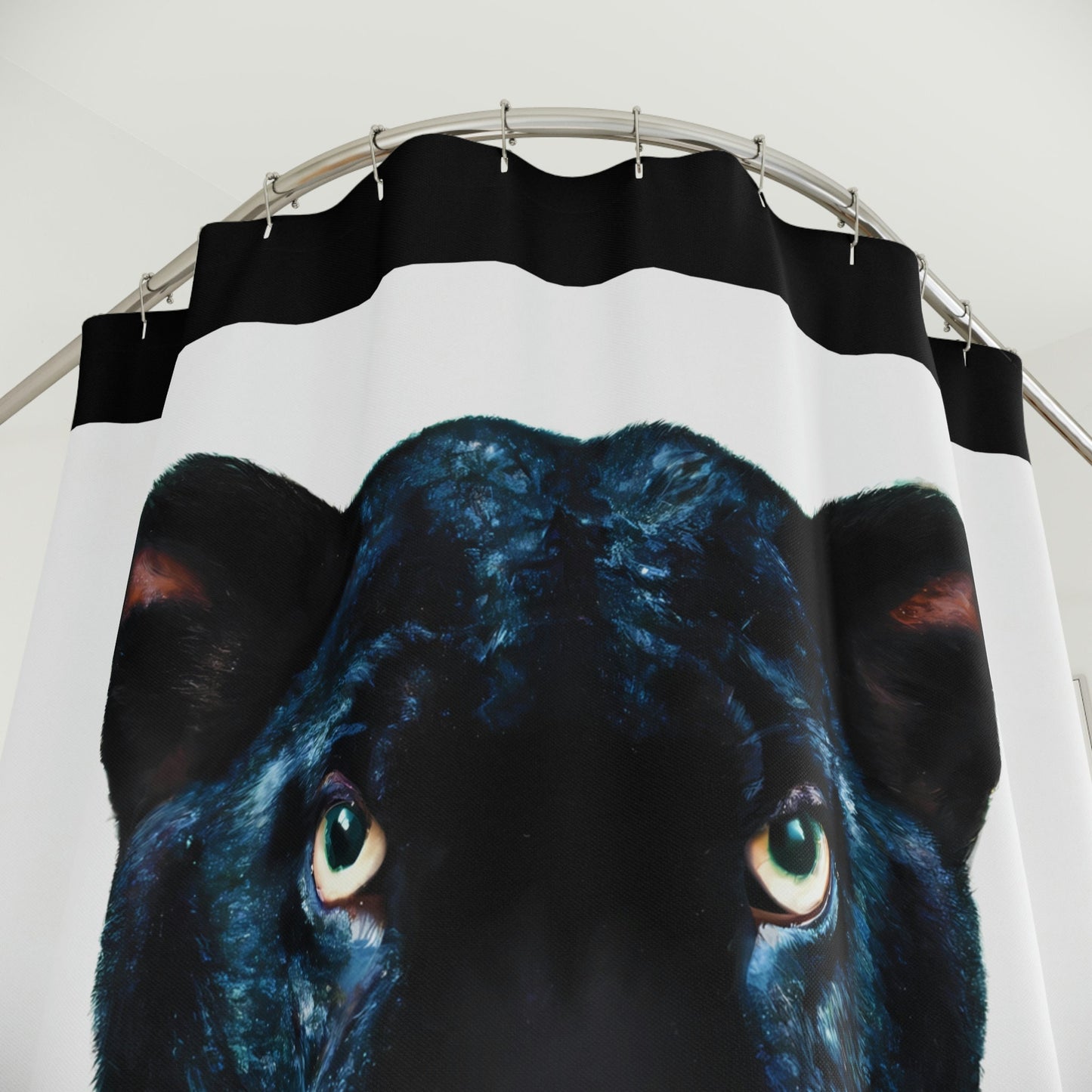 black panther, big cat, shower curtain, home accessories, bathroom dcor, bathroom, home dcor, housewarming gift, shower room decor