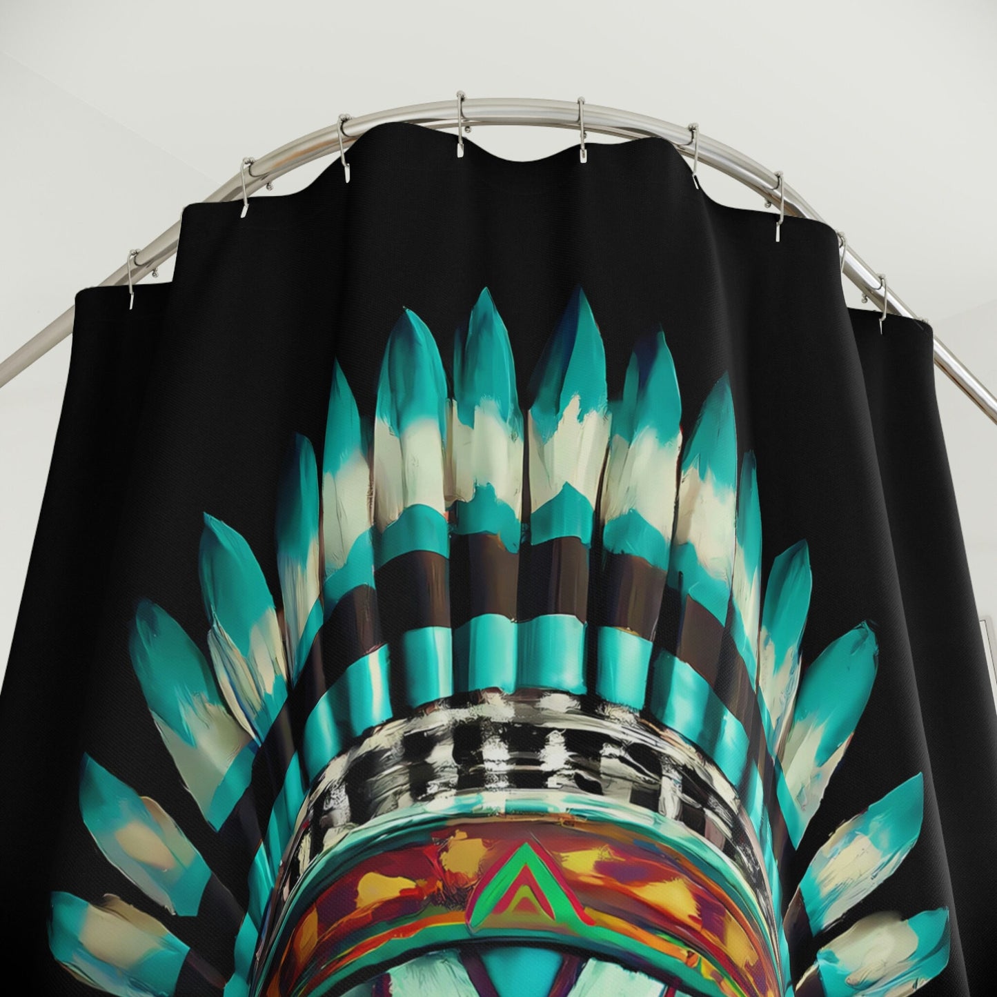 skull, turquoise, shower curtain, home accessories, bathroom dcor, bathroom, home dcor, housewarming gift, shower room decor