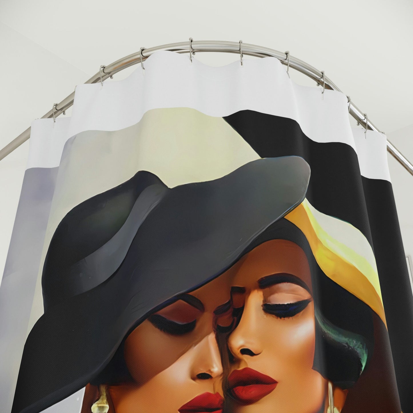 black women, shower curtain, home accessories, bathroom decor, bathroom, home decor, housewarming gift, shower room decor