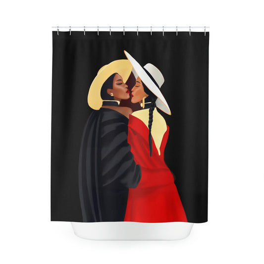 black women, african american, gay,  lesbian art,  shower curtain, home accessories, bathroom dcor, bathroom, home dcor, shower room dec