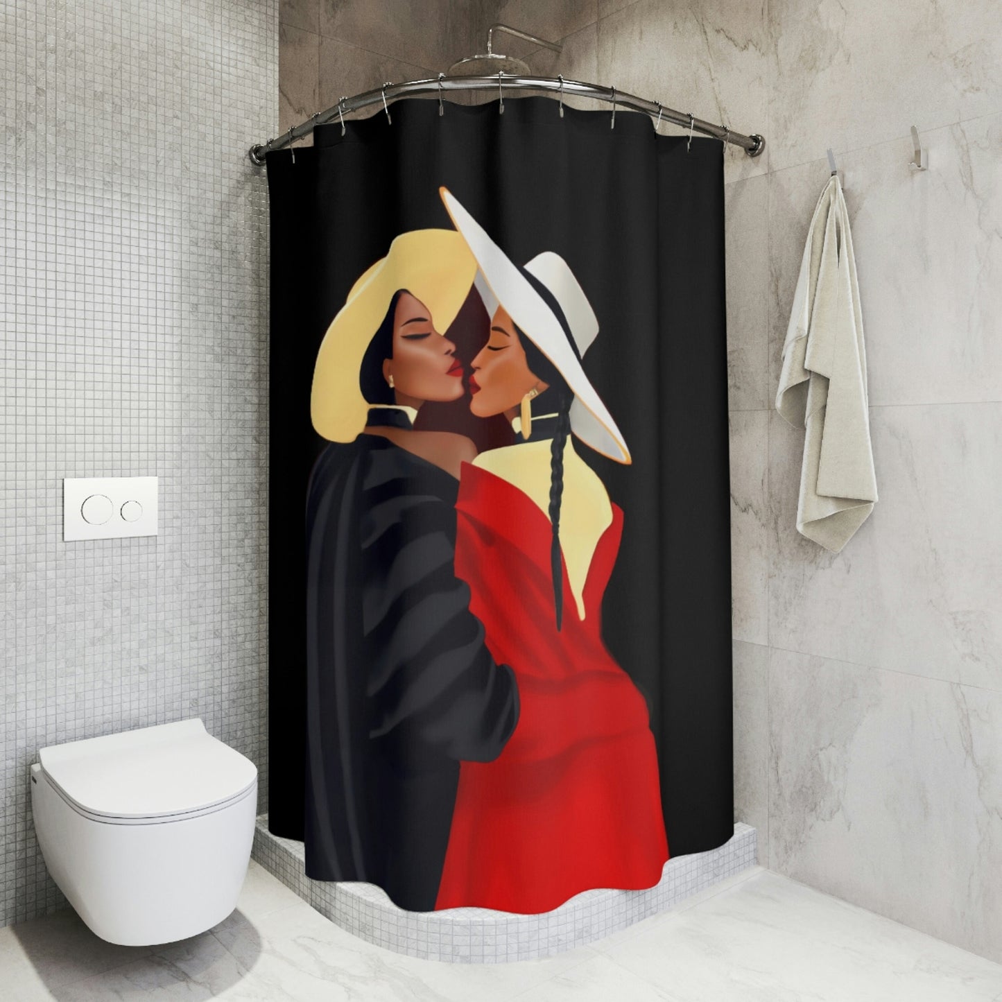 black women, african american, gay,  lesbian art,  shower curtain, home accessories, bathroom dcor, bathroom, home dcor, shower room dec