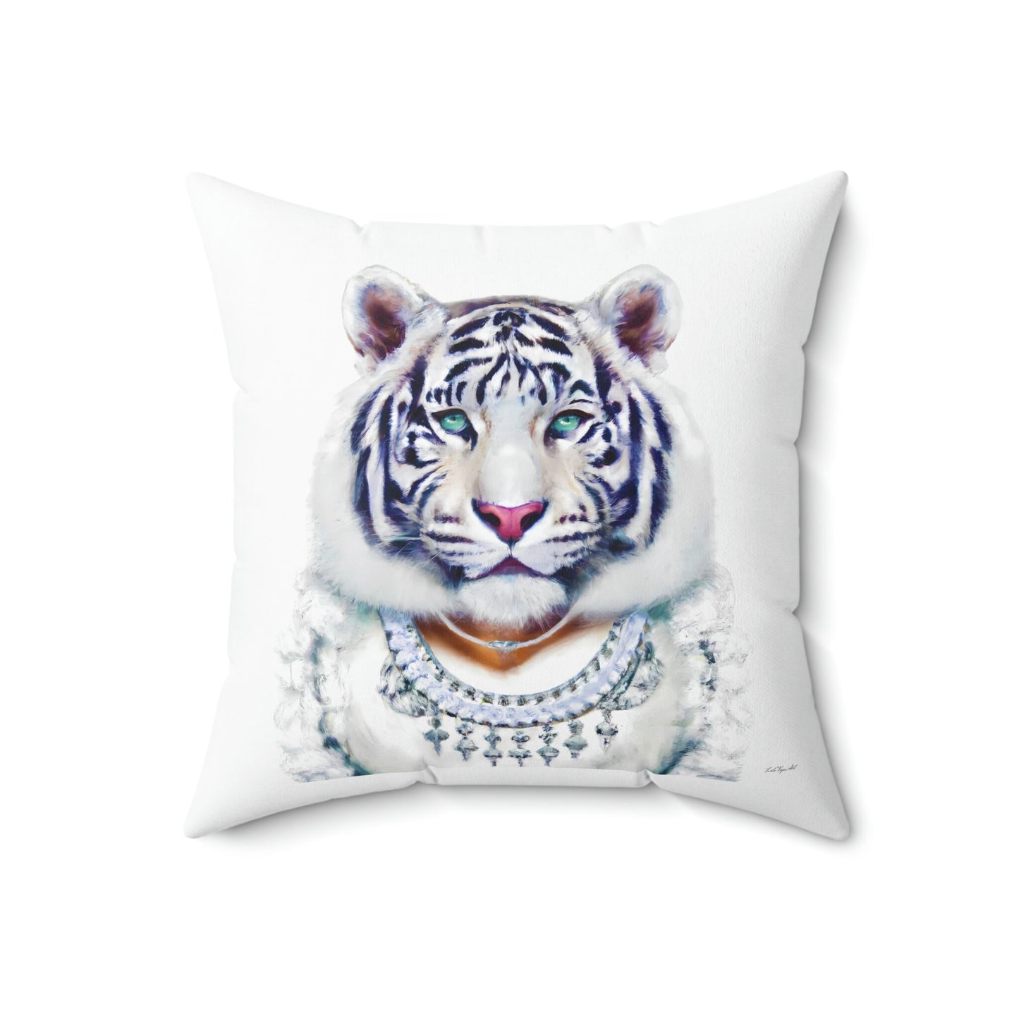 white tiger, big cat, decorative pillow, living room pillow, bedroom pillow, throw pillow, pillows, decorative pillows, accent pillow