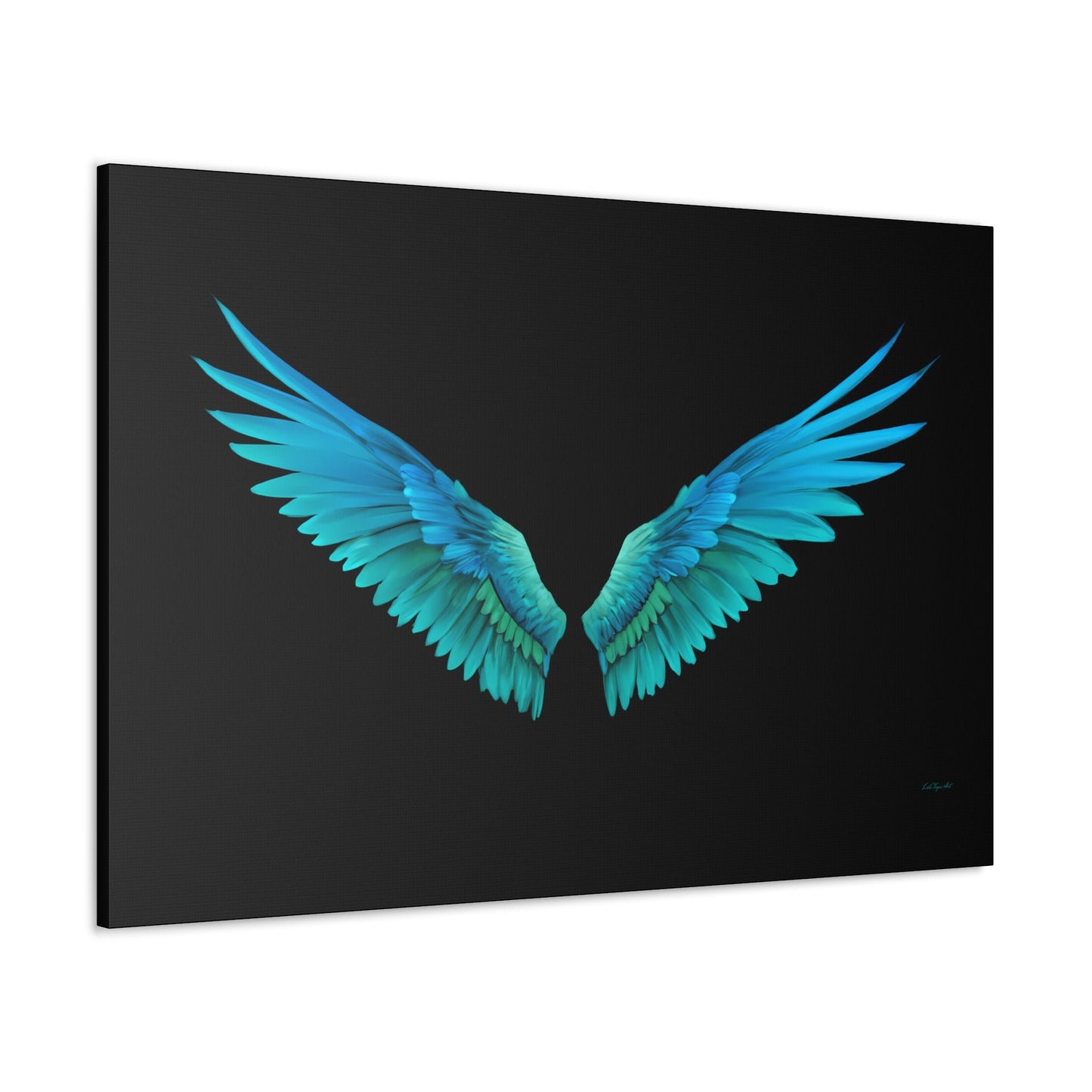 angel wings, turquoise, spiritual, wall art, wall art canvas, wall art dcor, religious, wall art dcor, angel wings art, wings, feathers - LOLA VEGAS ART