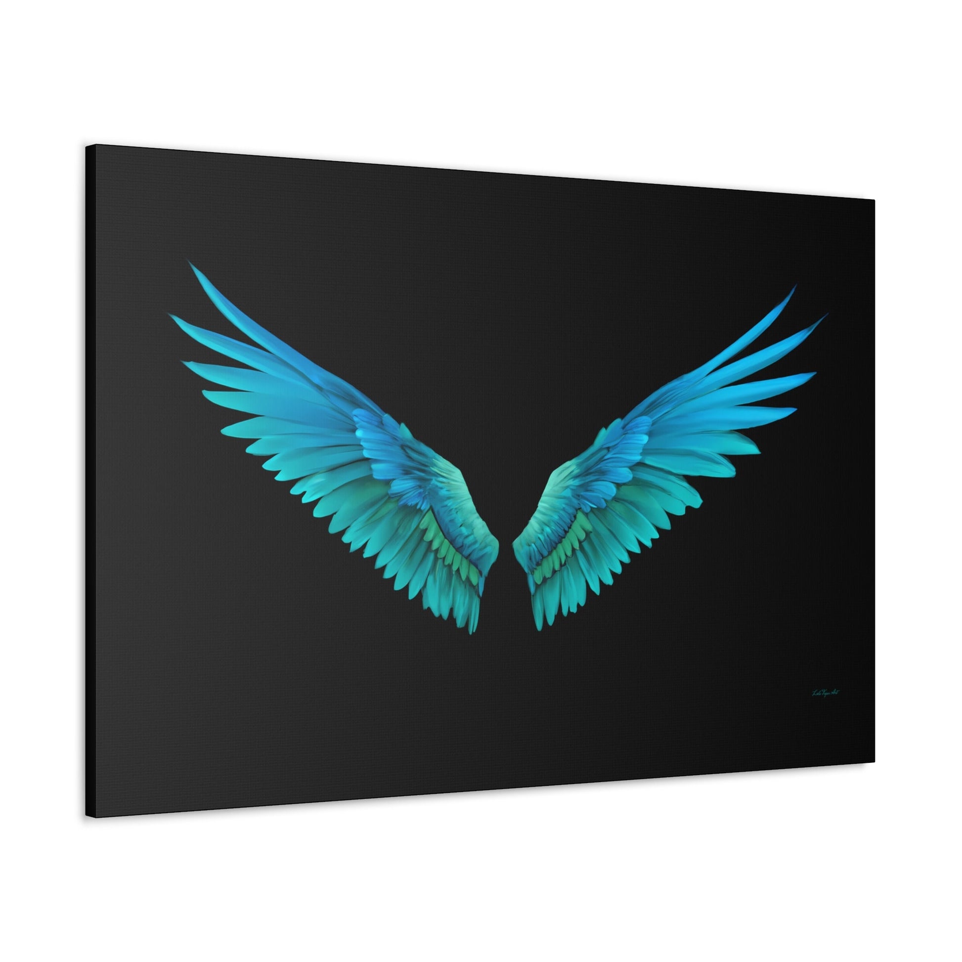 angel wings, turquoise, spiritual, wall art, wall art canvas, wall art dcor, religious, wall art dcor, angel wings art, wings, feathers - LOLA VEGAS ART