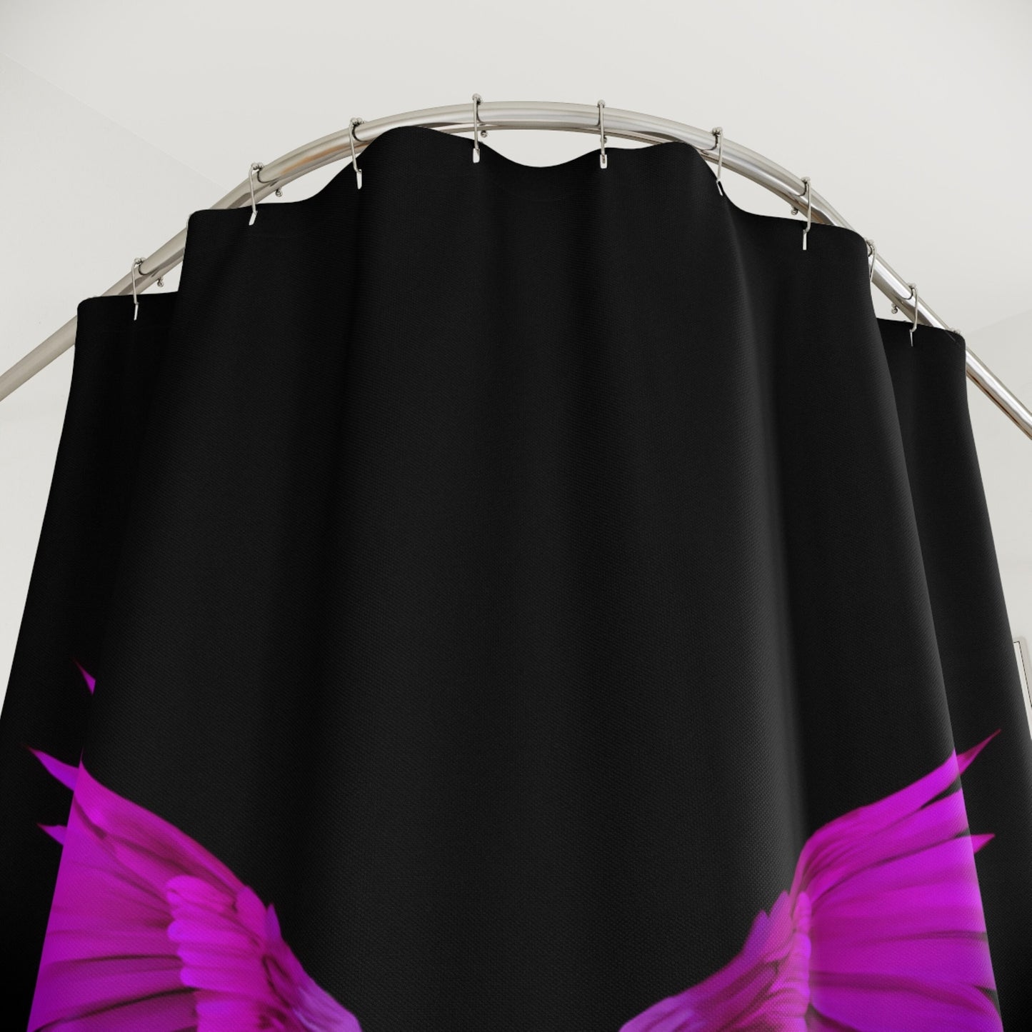 fuchsia angel wings, spiritual, shower curtain, home accessories, bathroom dcor, bathroom, home dcor, housewarming gift, shower room dec