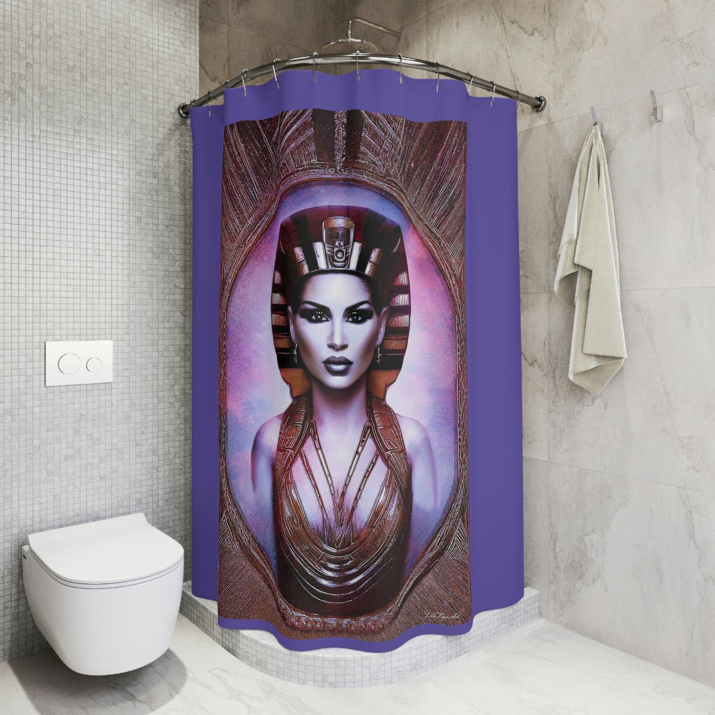 egyptian woman, goddess, shower curtain, home accessories, bathroom dcor, bathroom, home dcor, housewarming gift, shower room decor