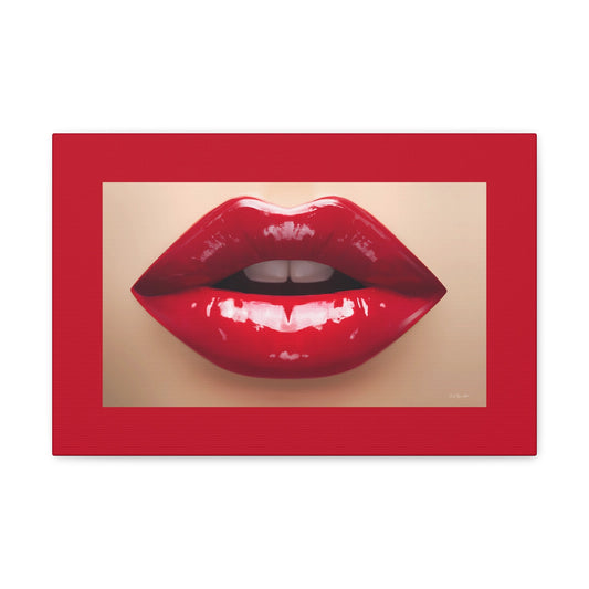sexy red lips, mouth, wall art, wall art canvas, wall art dcor, room wall dcor, unique art, feminine wall art, beauty wall art, red art - LOLA VEGAS ART