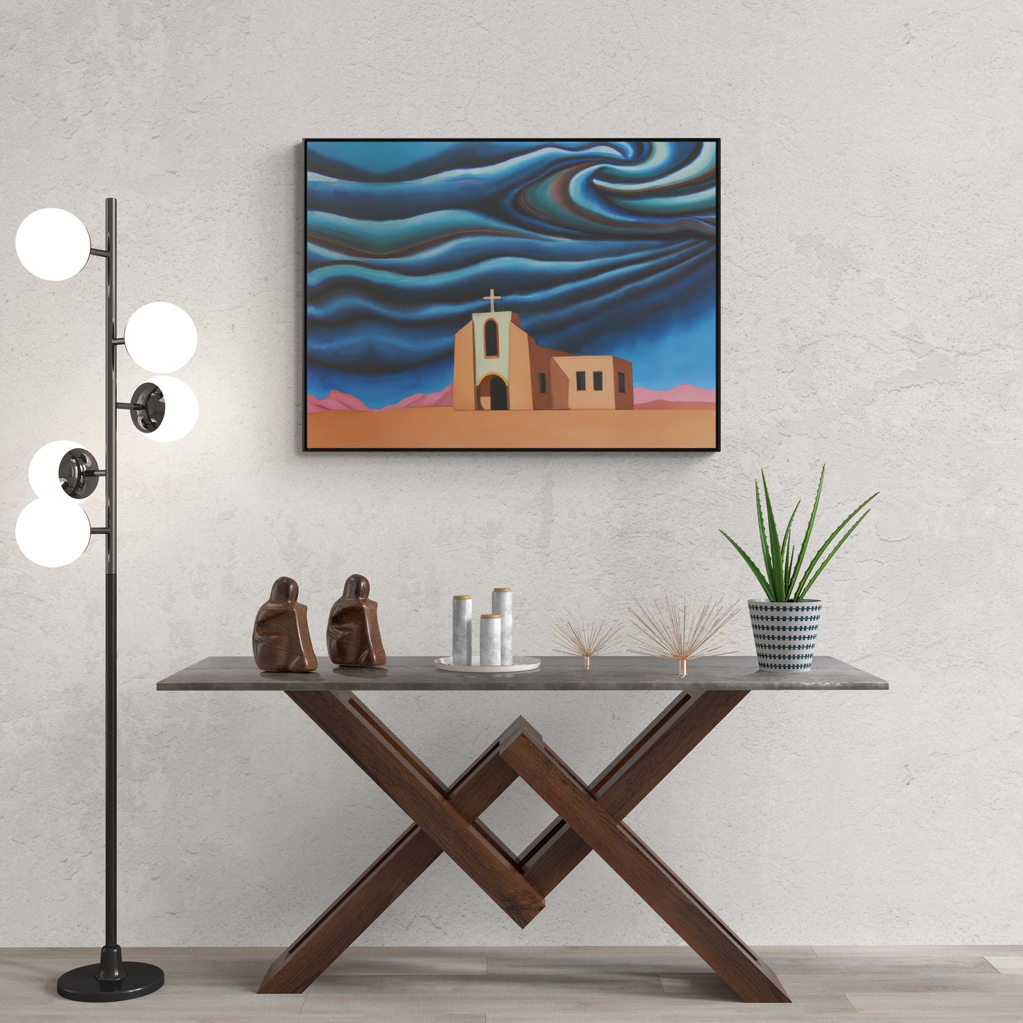 church, desert, stormy, wall art in frame, wall art framed, wall art canvas with frame, wall art living room framed, wall art canvas framed