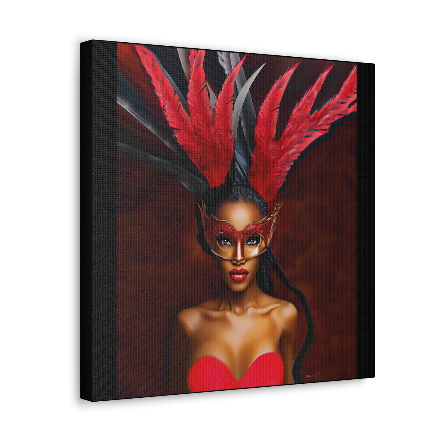 black woman, goddess, wall art, wall art canvas, wall art dcor, wall art woman, mardi gras, african american, black girl magic, urban