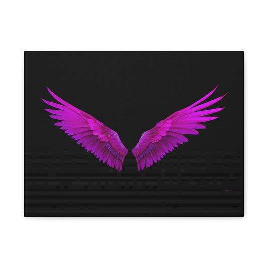 fuchsia angel wings, spiritual, wall art, wall art canvas, wall art dcor, room wall dcor, unique art, magenta wall art, religious art - LOLA VEGAS ART