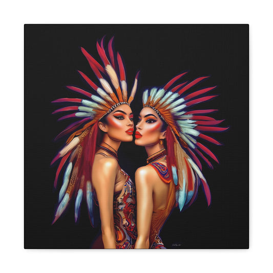 native american women, indian princess, wall art, wall art canvas, wall art decor, indigenous, feather headdress, southwestern art