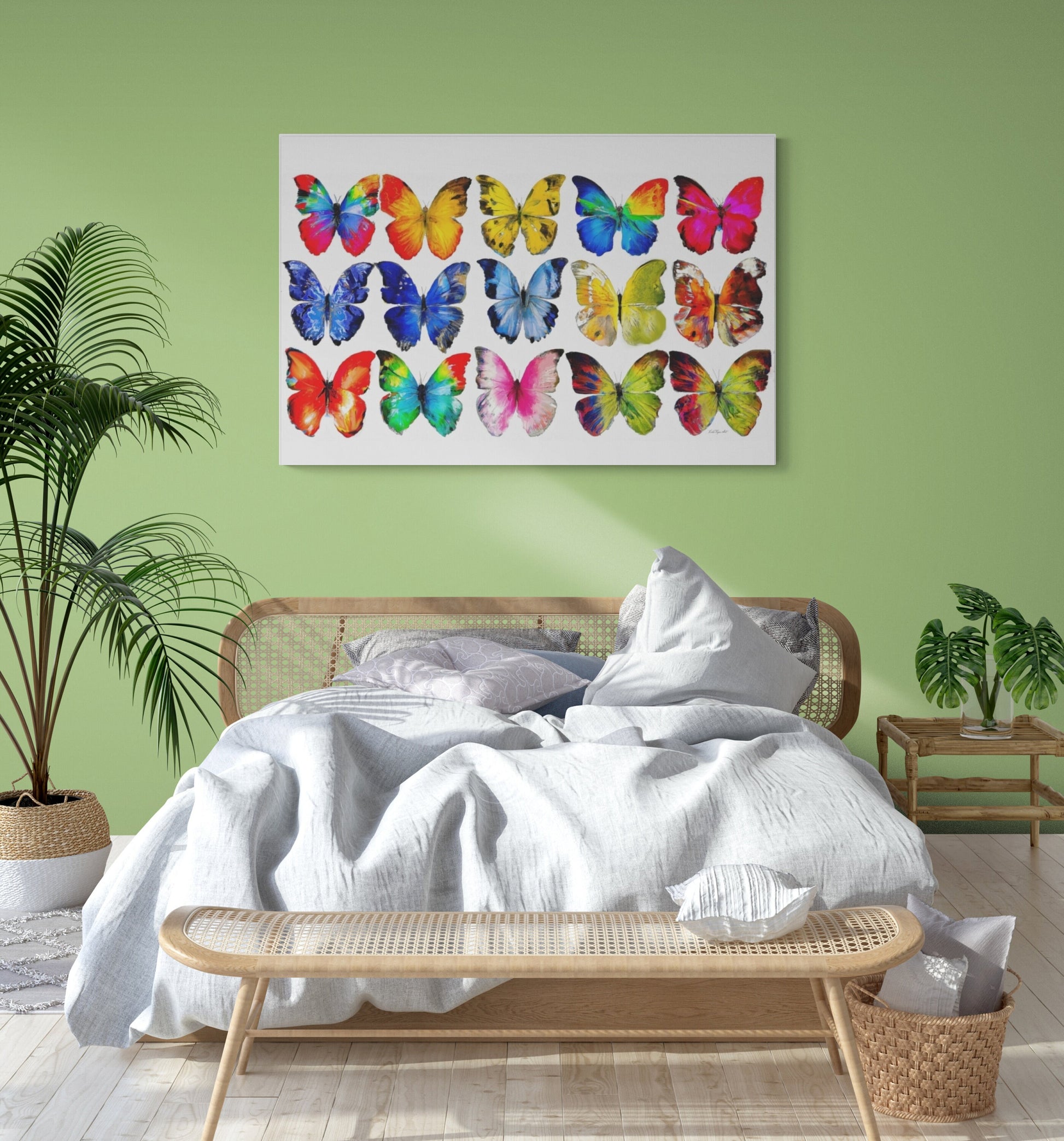 butterflies, insects, wall art, wall art canvas, wall art dcor, colorful wall art, wall art for women, gifts for women. nature art, summer - LOLA VEGAS ART