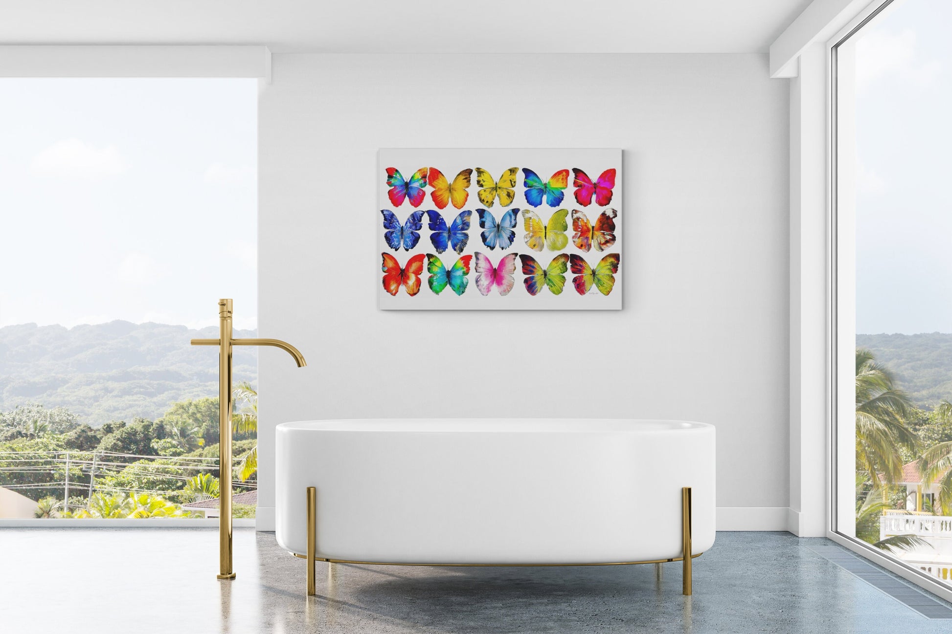butterflies, insects, wall art, wall art canvas, wall art dcor, colorful wall art, wall art for women, gifts for women. nature art, summer - LOLA VEGAS ART