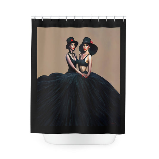 latina, fashion, shower curtain, home accessories, bathroom décor, bathroom, home décor, housewarming gift, shower room decor - LOLA VEGAS ART