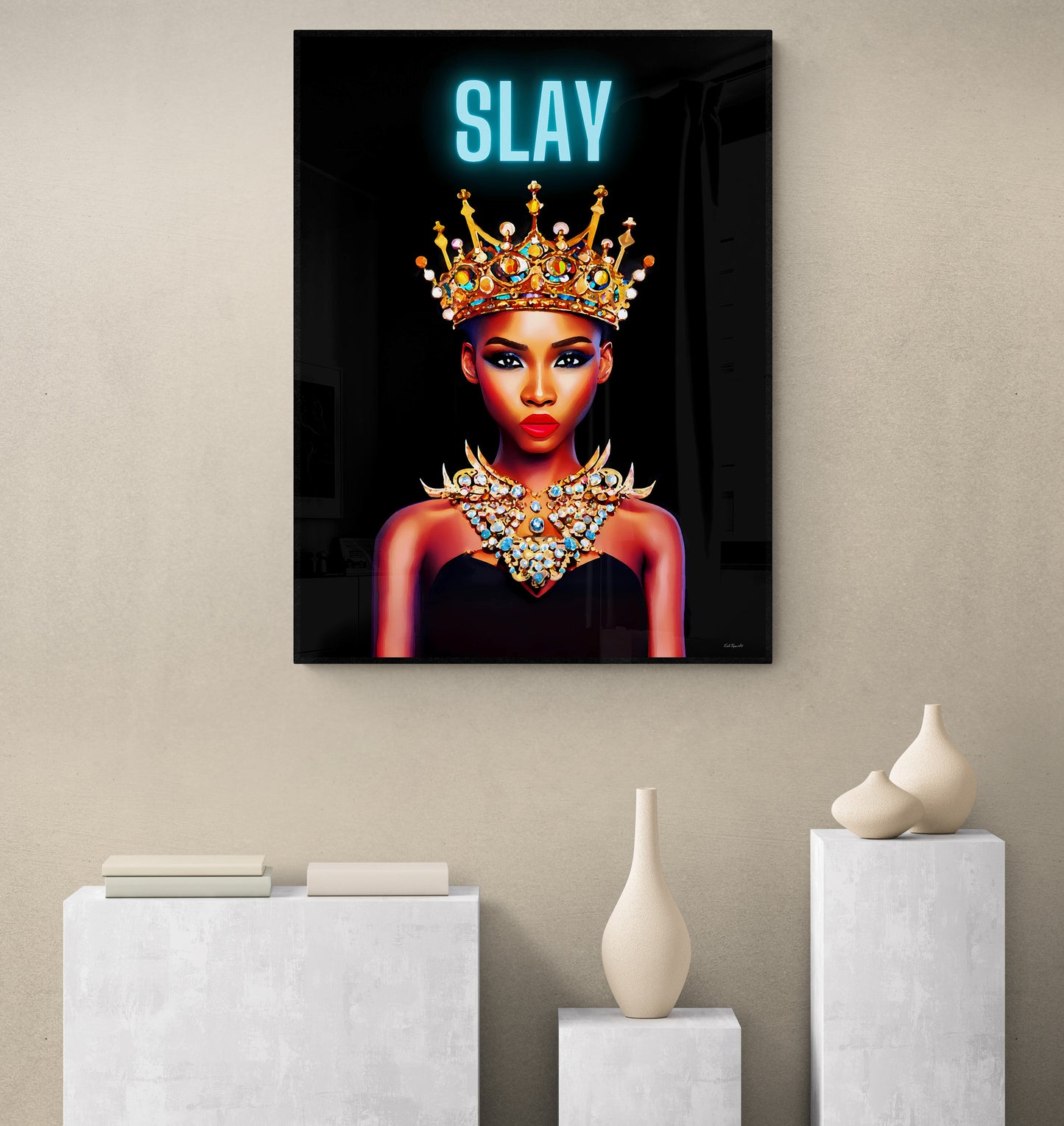 black girl magic, queen, african american, crown, wall art, wall art canvas, wall art dcor, glamour, beauty, fashion, goddess, black woman