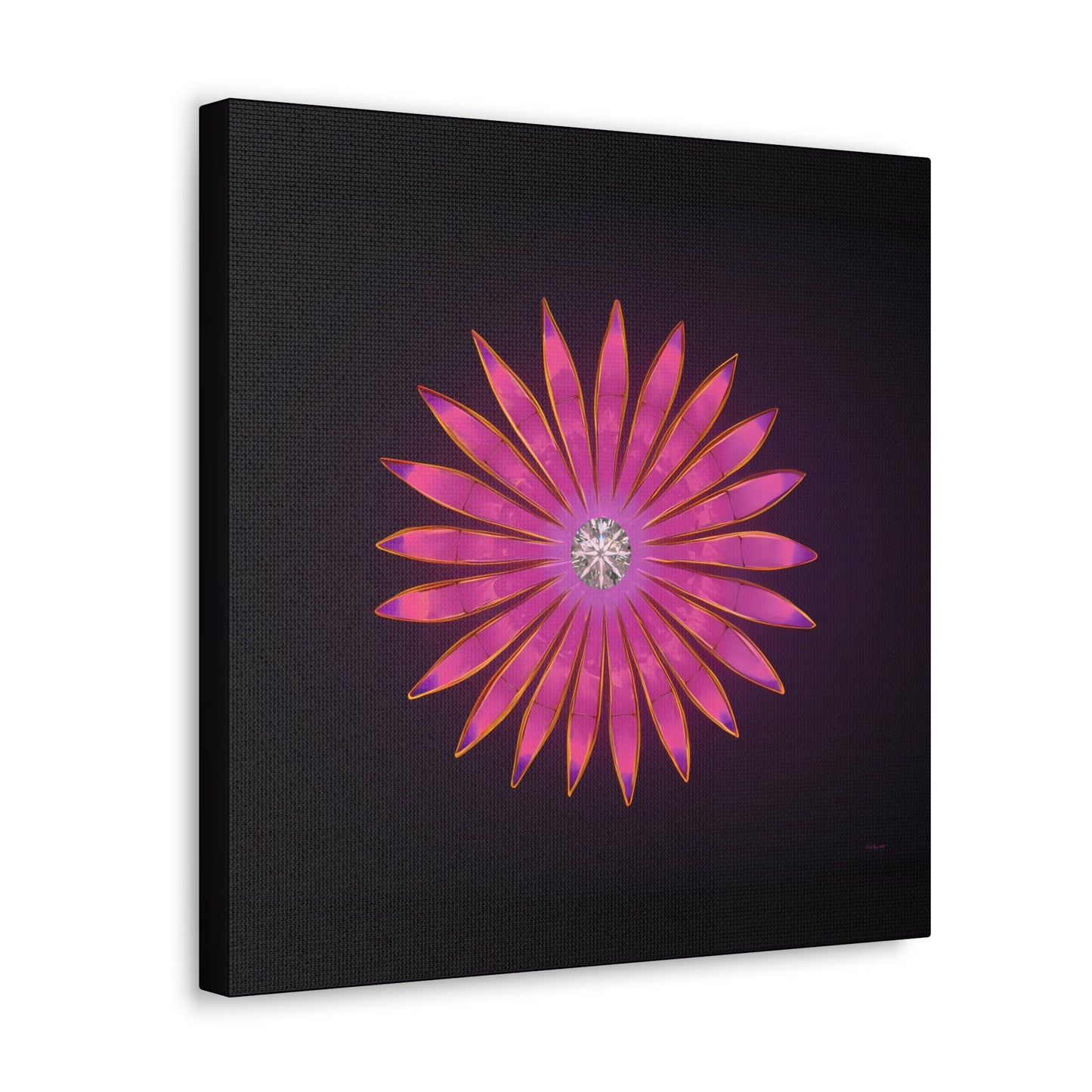 fuchsia diamond sunburst, wall art, wall art canvas, wall art dcor, room wall dcor, unique art, large wall art, ready to hang, pink,