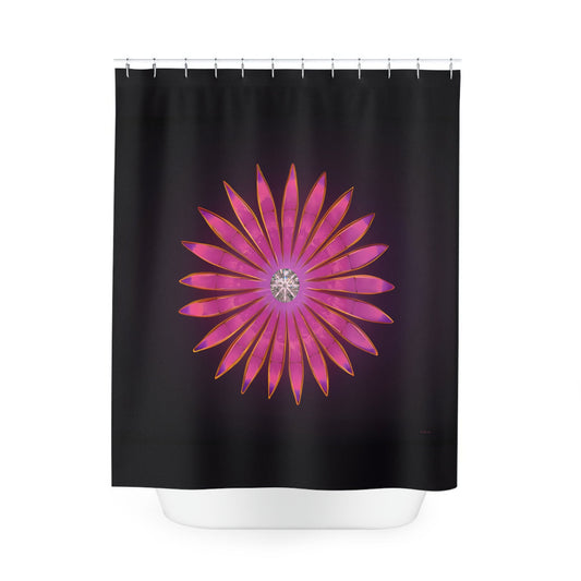 fuchsia diamond sunburst, shower curtain, home accessories, bathroom dcor, bathroom, home dcor, housewarming gift, shower room decor, pi