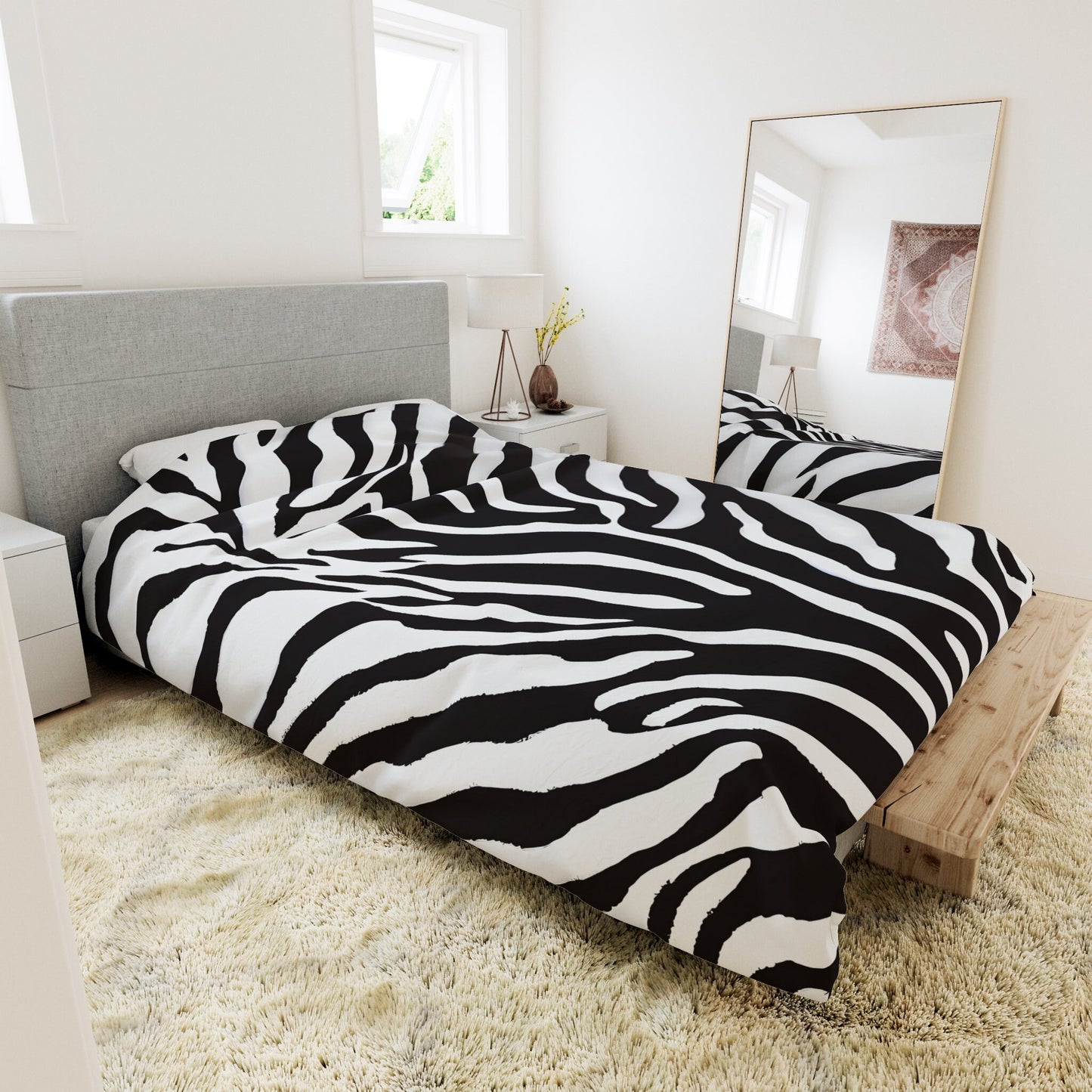 zebra duvet cover, animal print duvet cover, bedding, glamorous bedding, classy bedding, hollywood regency bedding, art deco bedding