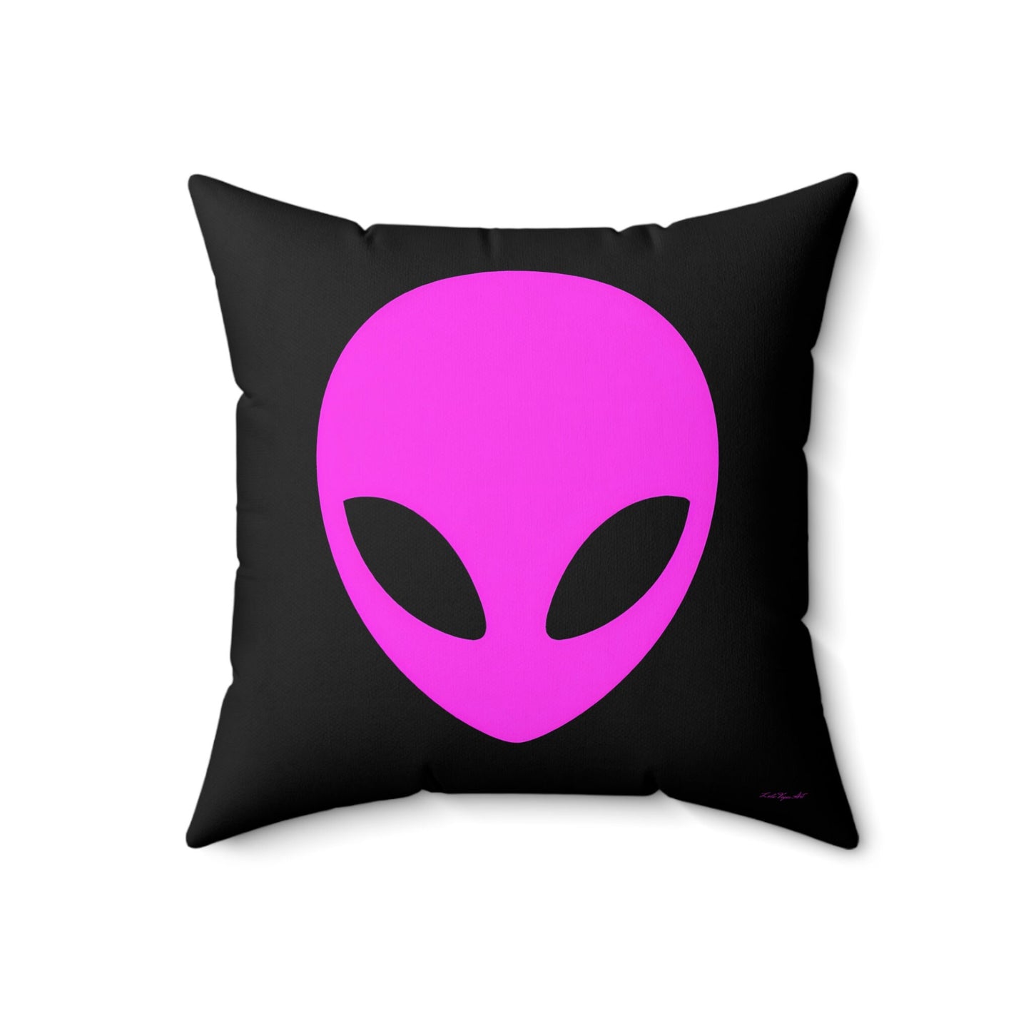 pink alien, decorative pillow, living room pillow, bedroom pillow, throw pillow, pillows, cushions, decorative pillows, accent pillow, ufo