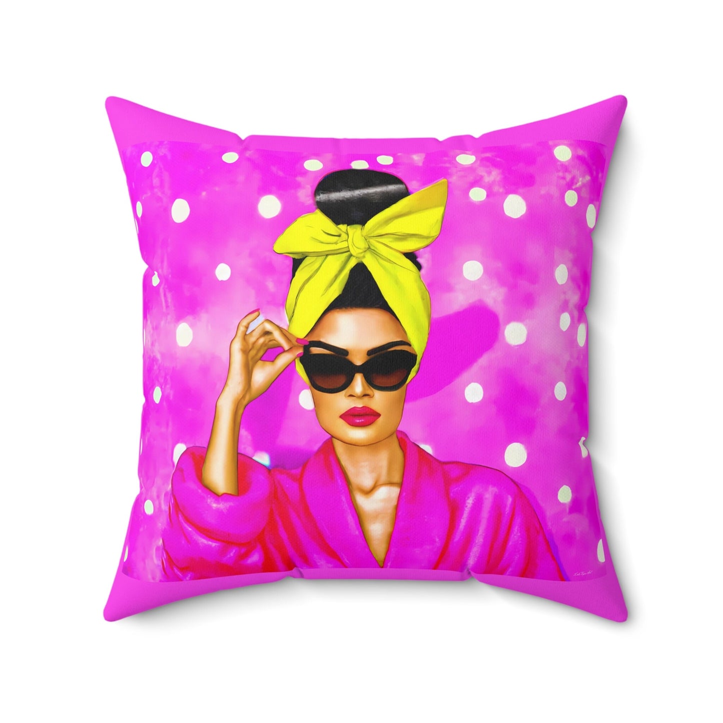 pink, sunglasses, decorative pillow, living room pillow, bedroom pillow, throw pillow, pillows, cushions, decorative pillows, accent pillow - LOLA VEGAS ART