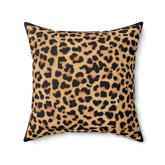 leopard print throw pillow, decorative pillow, living room pillow, bedroom pillow, pillows, square, decorative pillows, accent pillow