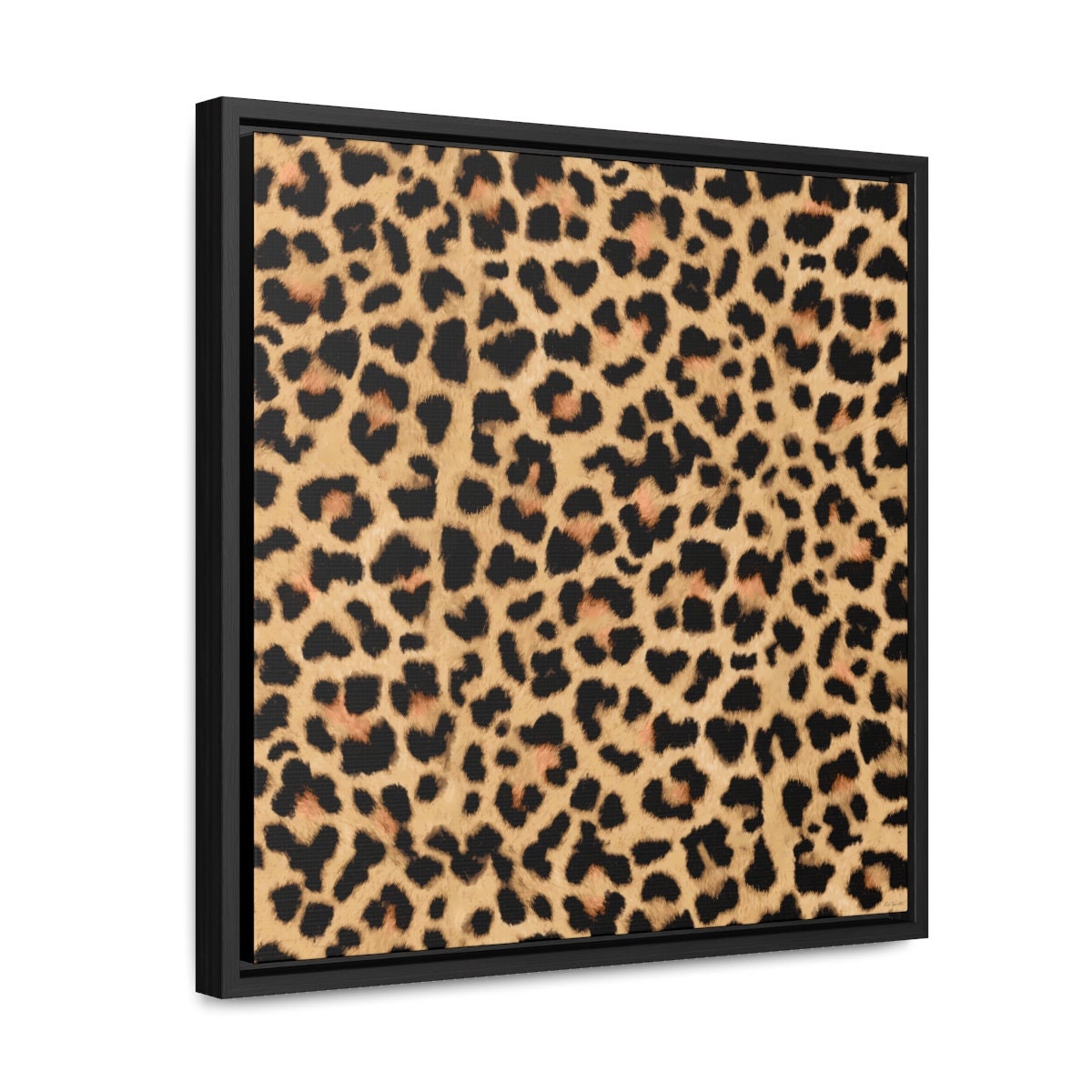 leopard print square canvas frame wall art, wall art in frame, wall art with frame, wall art framed, big cat, wall art living room framed,