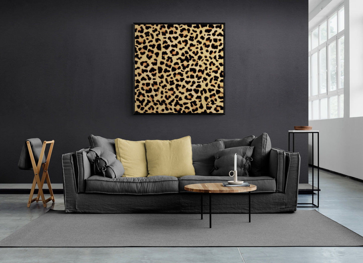 leopard print square canvas frame wall art, wall art in frame, wall art with frame, wall art framed, big cat, wall art living room framed,