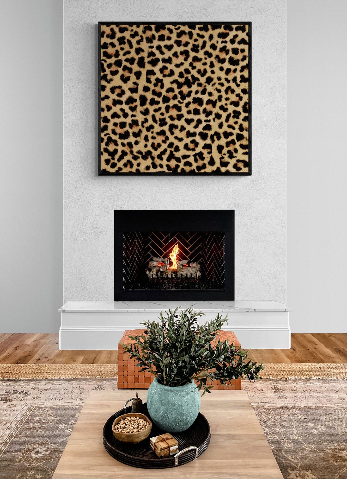 leopard print square canvas frame wall art, wall art in frame, wall art with frame, wall art framed, big cat, wall art living room framed,