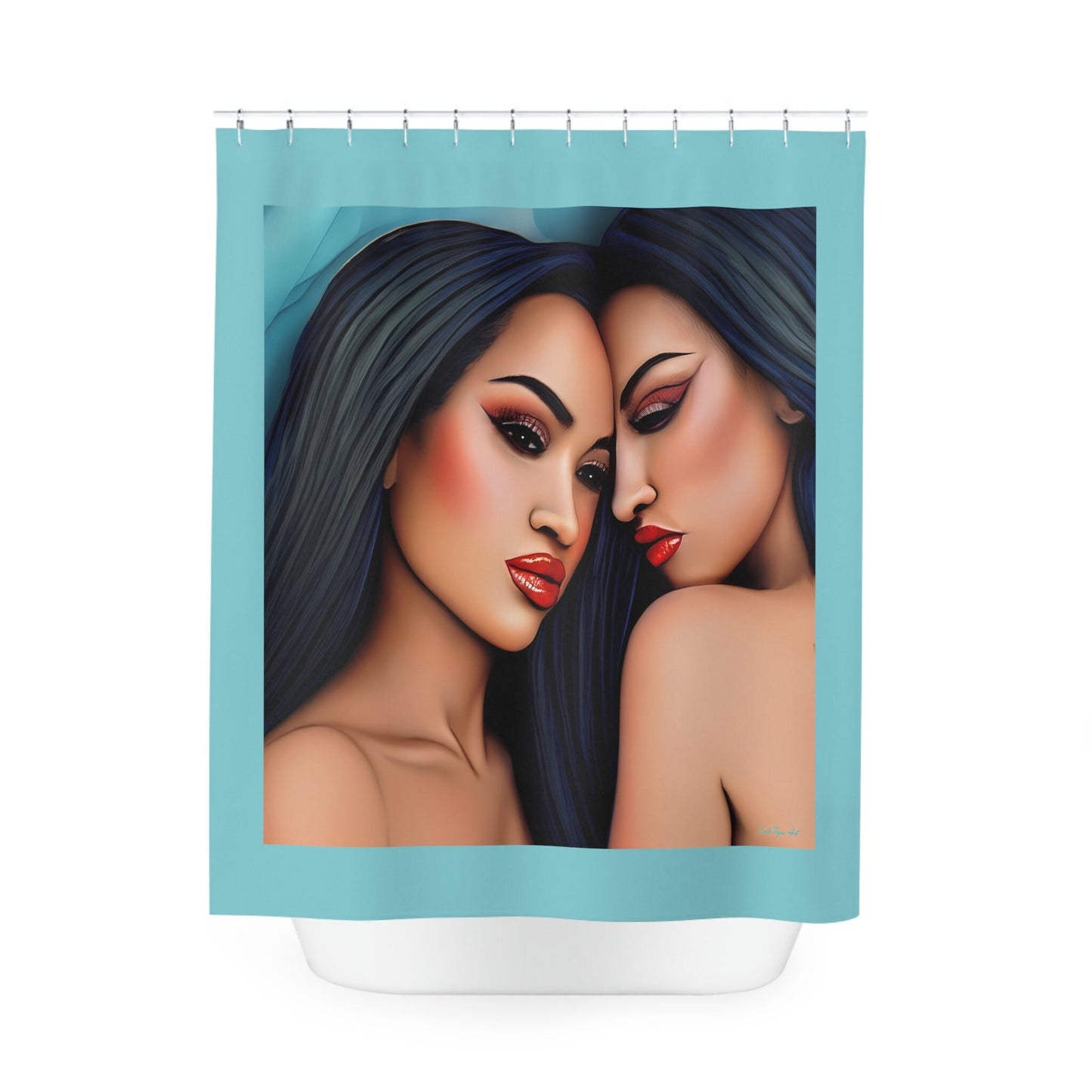 asian women, shower curtain, home accessories, bathroom decor, bathroom, home decor, housewarming gift, shower room decor